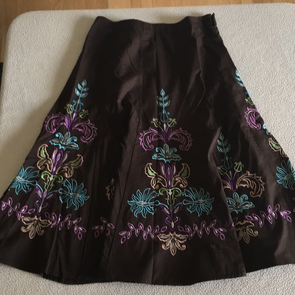 Sunny Leigh size 6 skirt brown teal purple
